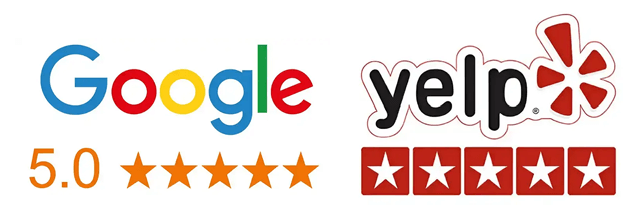 Google and Yelp 5 star reviews